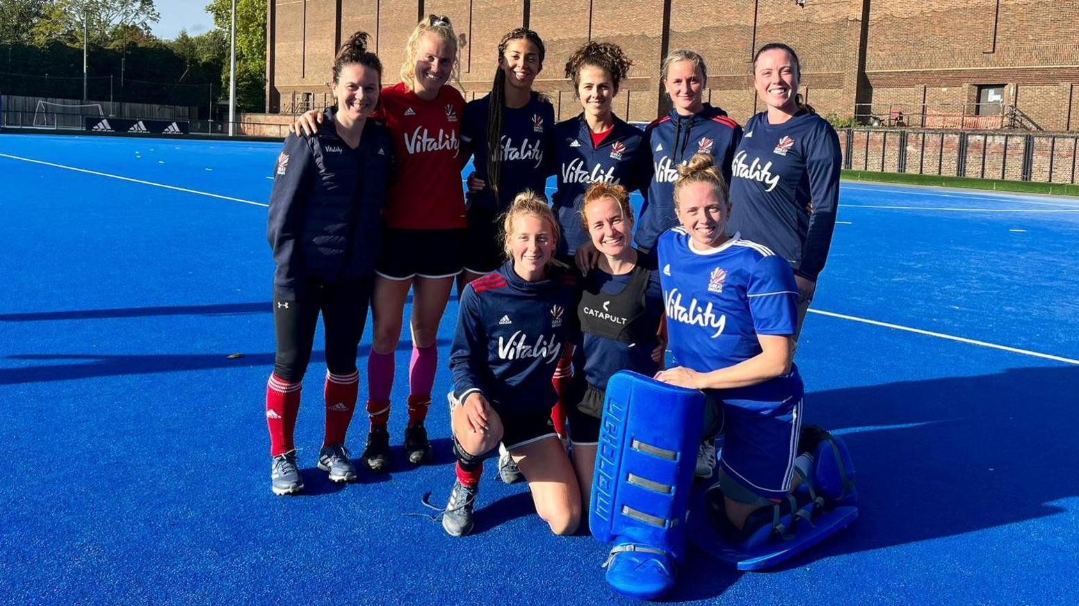 Great Britain's Hockey team pose for a team photograph