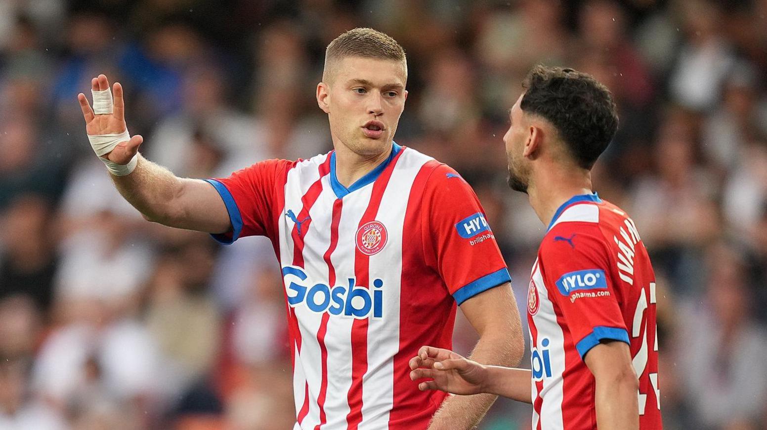 Girona's Artem Dovbyk celebrates scoring against Granada