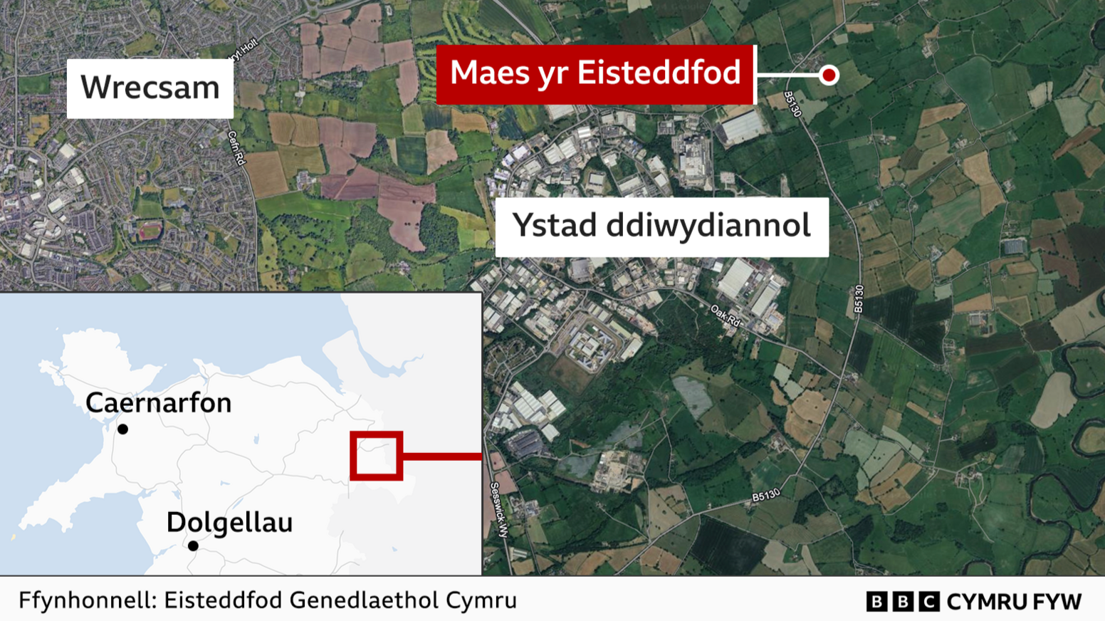 Map Eisteddfod Genedlaethol Wrecsam 2025