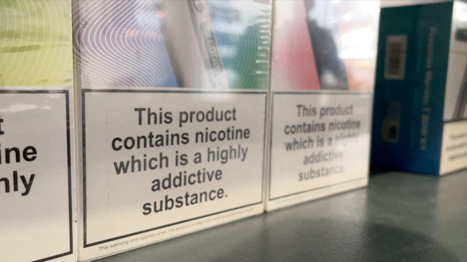 Warning on vaping product box