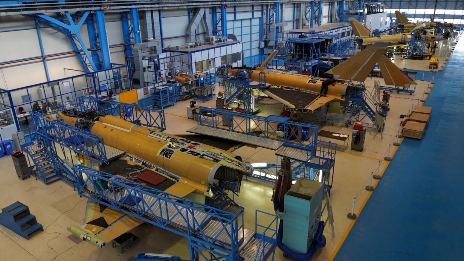 Eurofighter Typhoon aircraft under construction