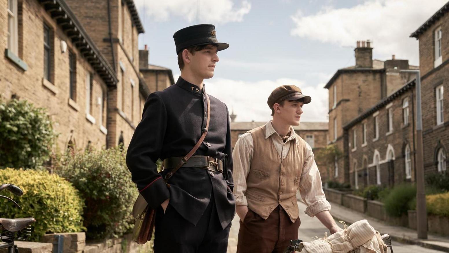 Two actors in period costume