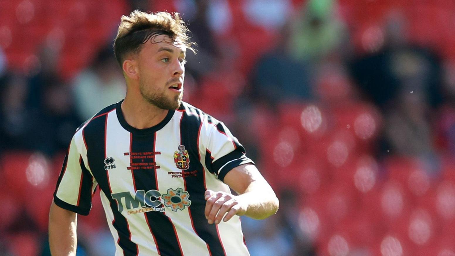 Reece Staunton playing at Wembley for Spennymoor