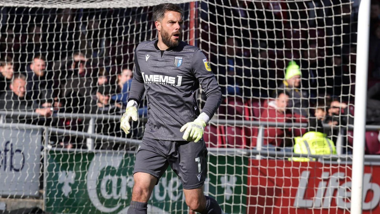 Glenn Morris in goal for Gillingham