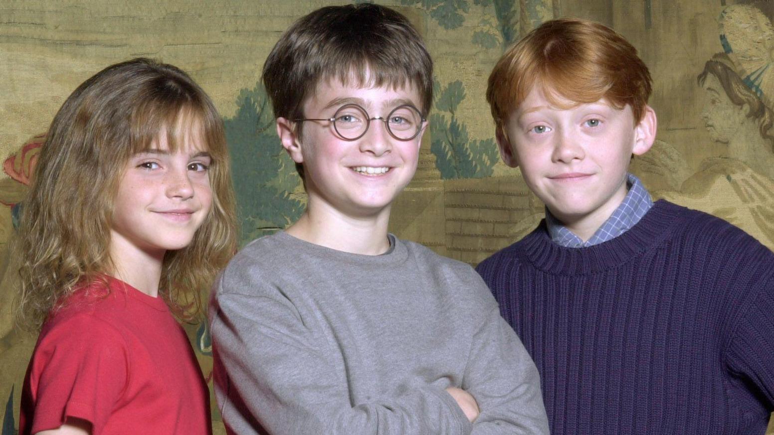 Emma Watson, Daniel Radcliffe and Rupert Grint pictured in 2000