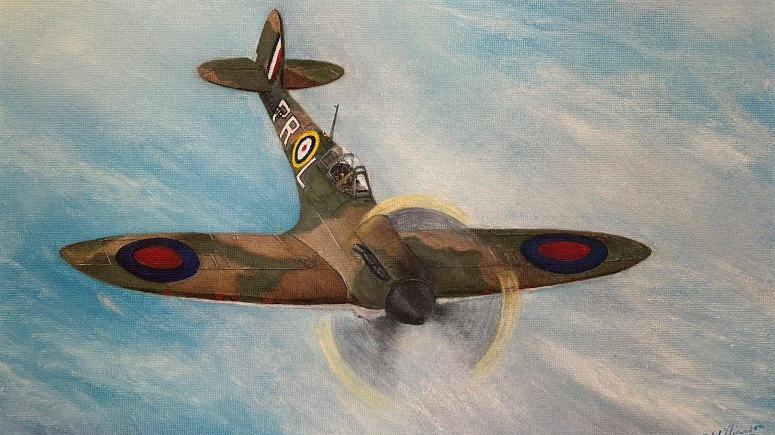 A painting of a Spitfire