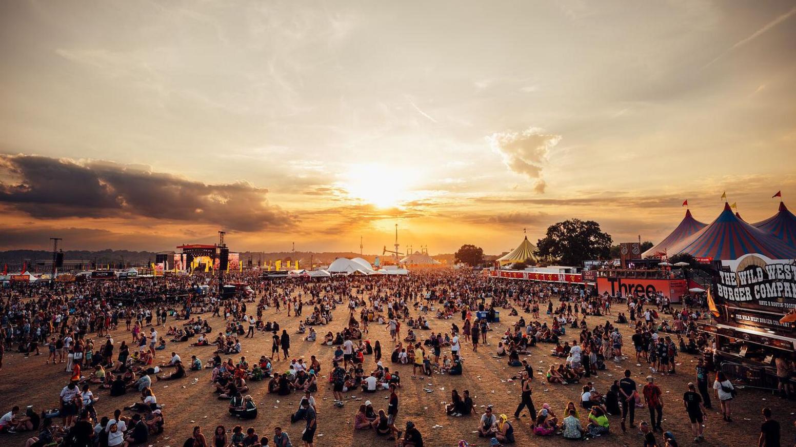 Reading Festival at sunset