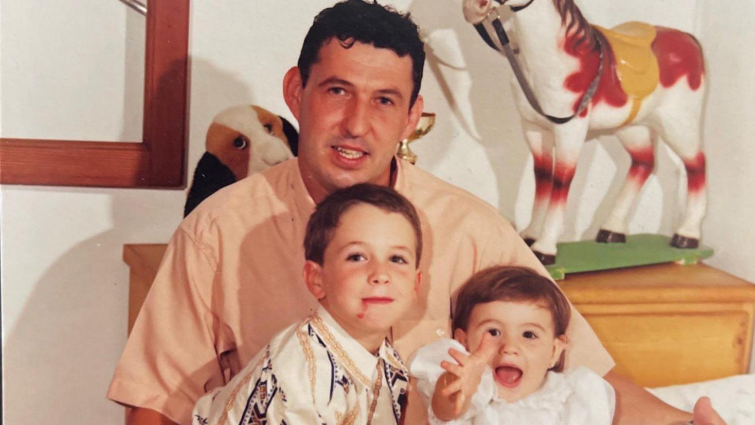 Mariona Caldentey with her brother and father