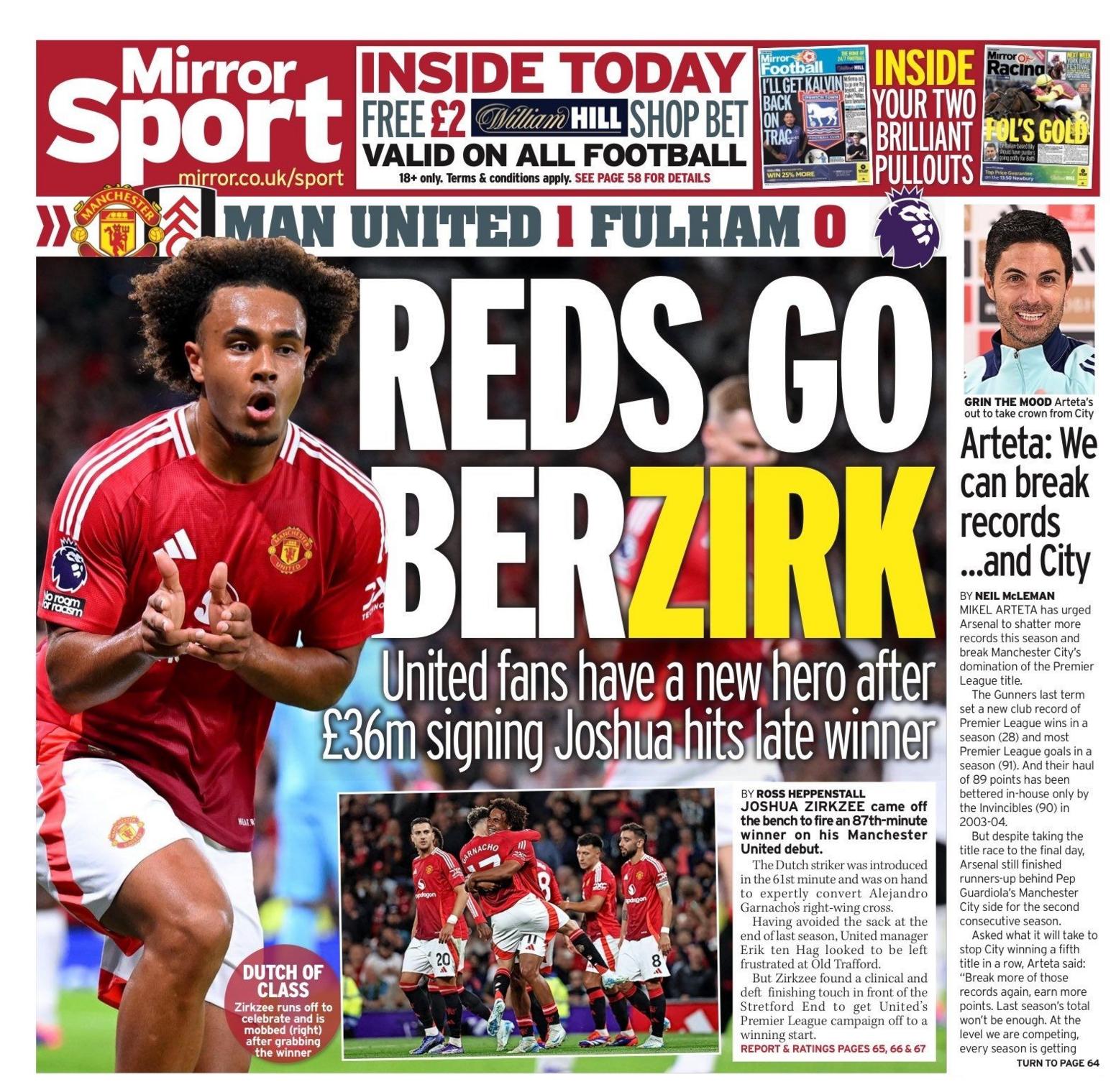 Daily Mirror back page