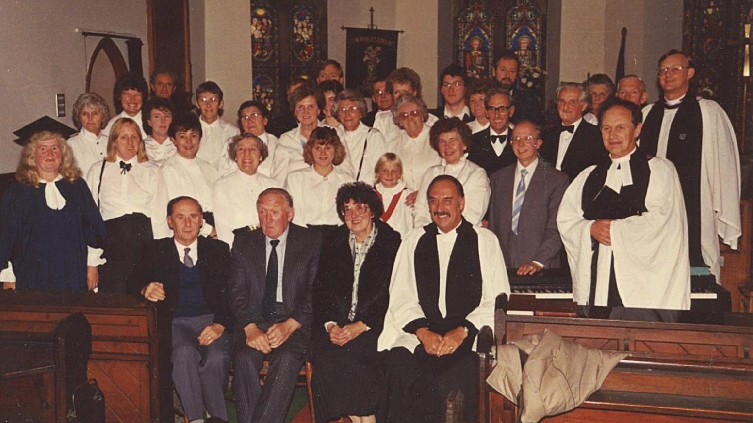 Haslingden Choir inside St Stephens Church Grane at the church's last service in 1986.