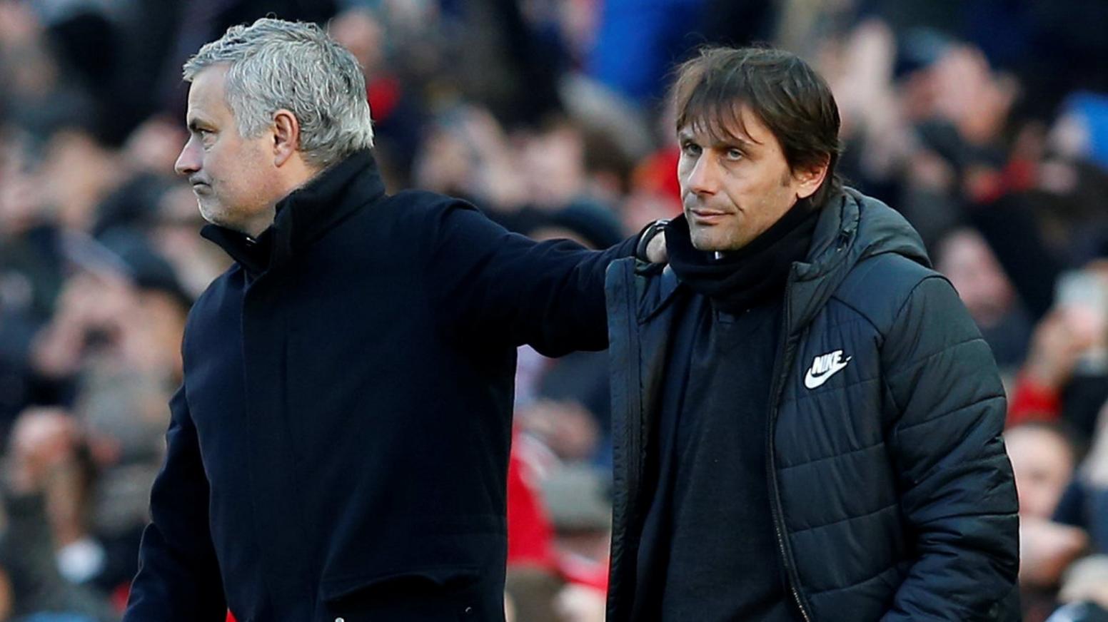 Jose Mourinho with Antonio Conte