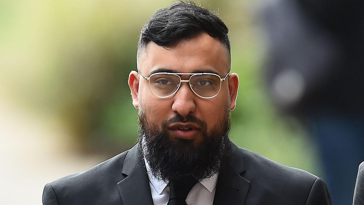 Muhammed Amaad arrives at Liverpool Crown Court, where along with Mohammed Fahir Amaaz they are charged in relation to an altercation with police officers at Manchester Airport's Terminal Two on July 23 2024. 