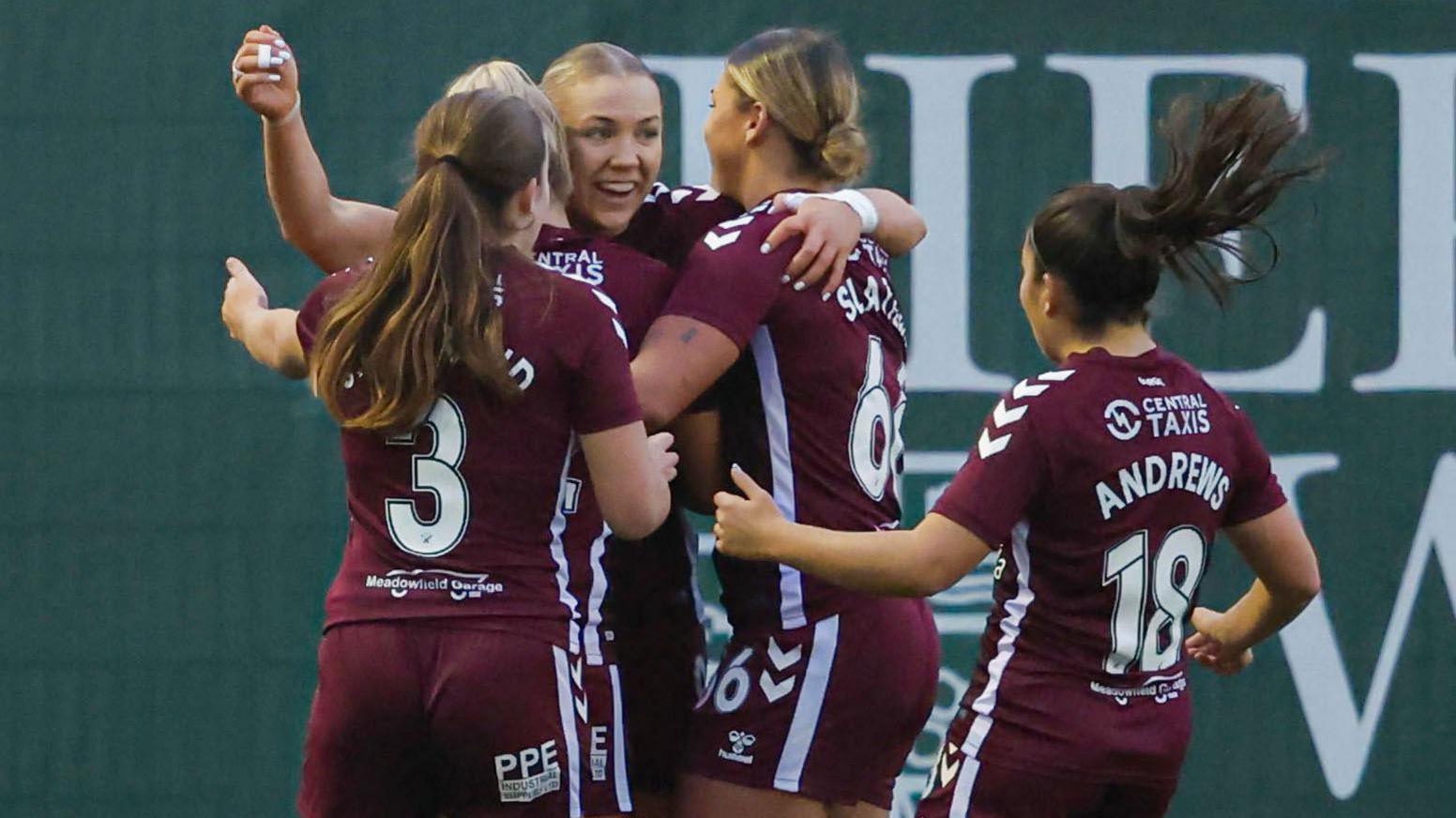 Hearts players celebrate