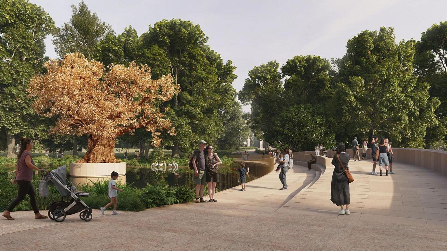 Oak tree as a proposed memorial to Queen Elizabeth II