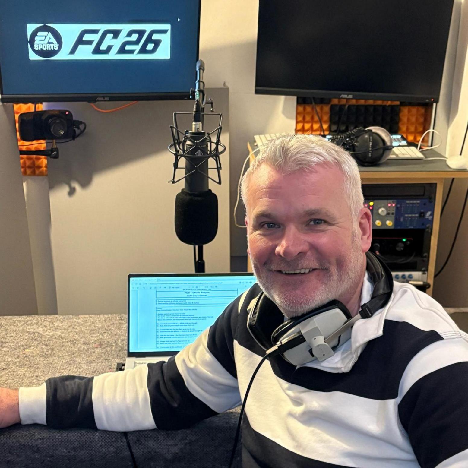 Guy Mowbray during a recording session for FC 26