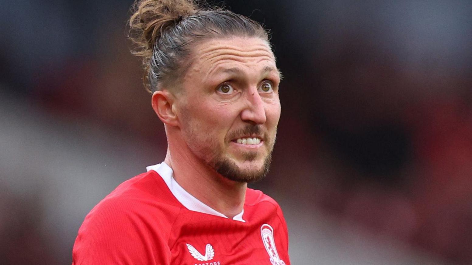 Luke Ayling looks frustrated