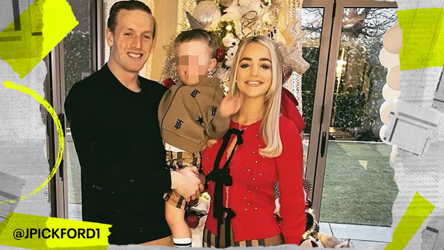 Jordan Pickford with his family