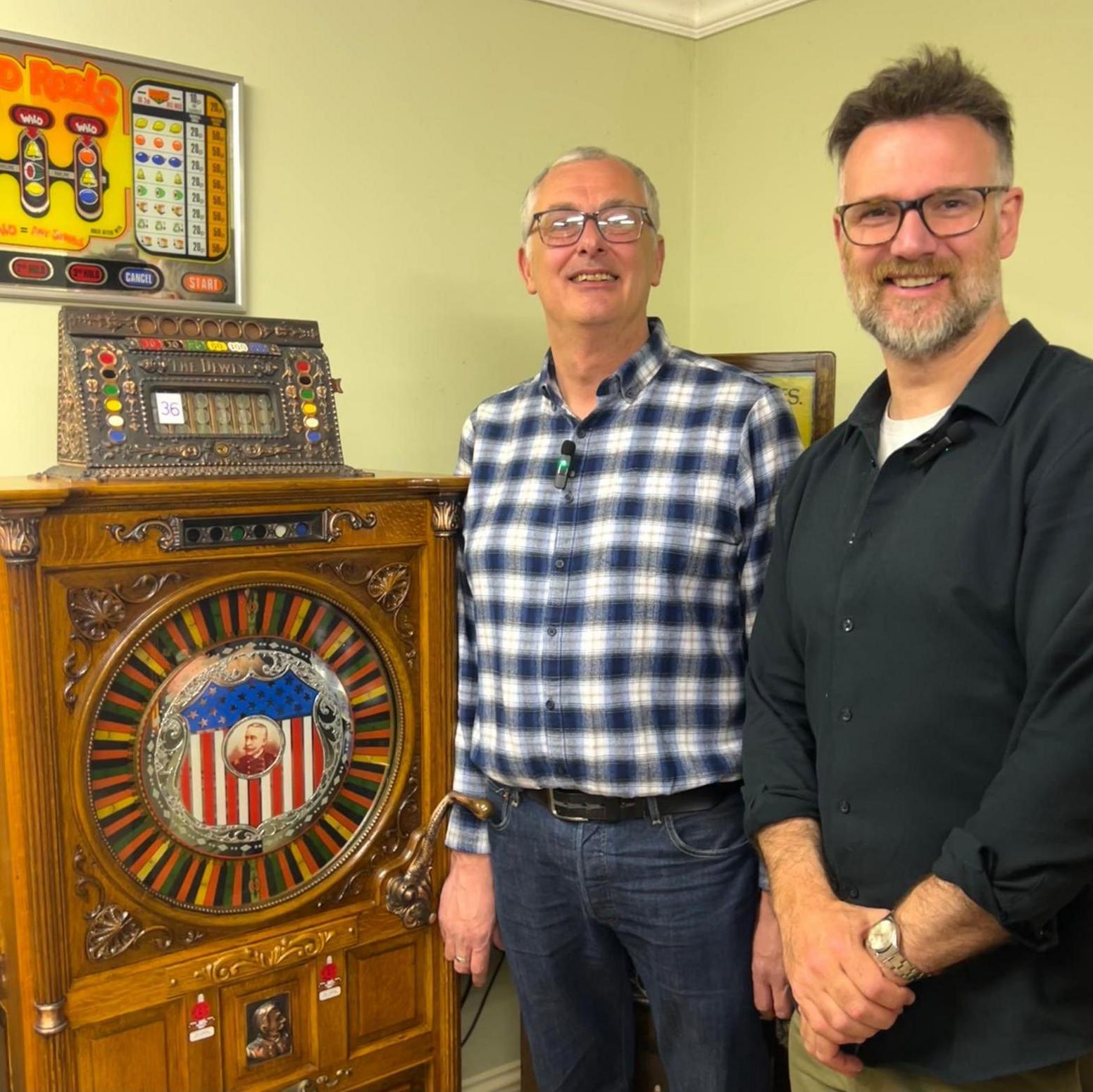 Stewart Jackson (left) and Charles Hanson with one of the machines