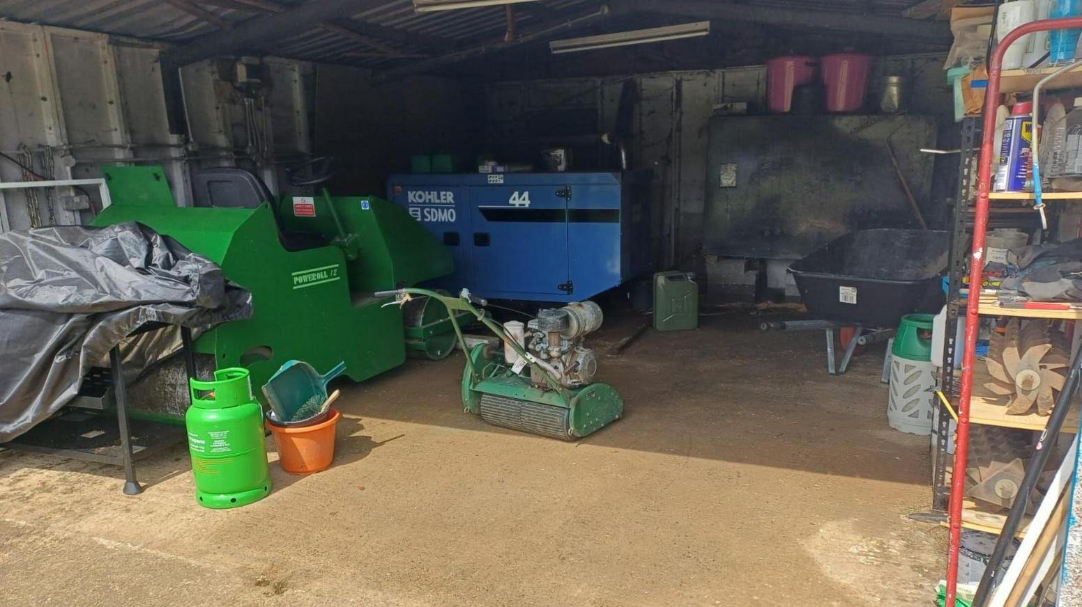 The garage that was broken into at Castor and Ailsworth Cricket Club