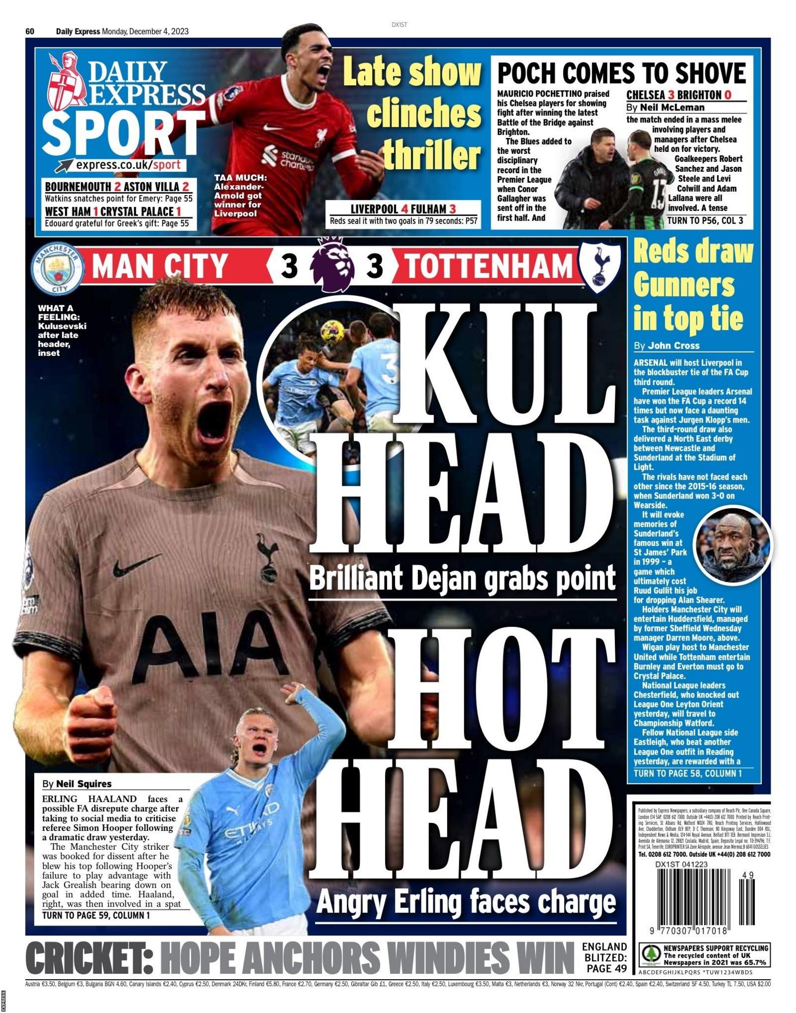Daily Express back page
