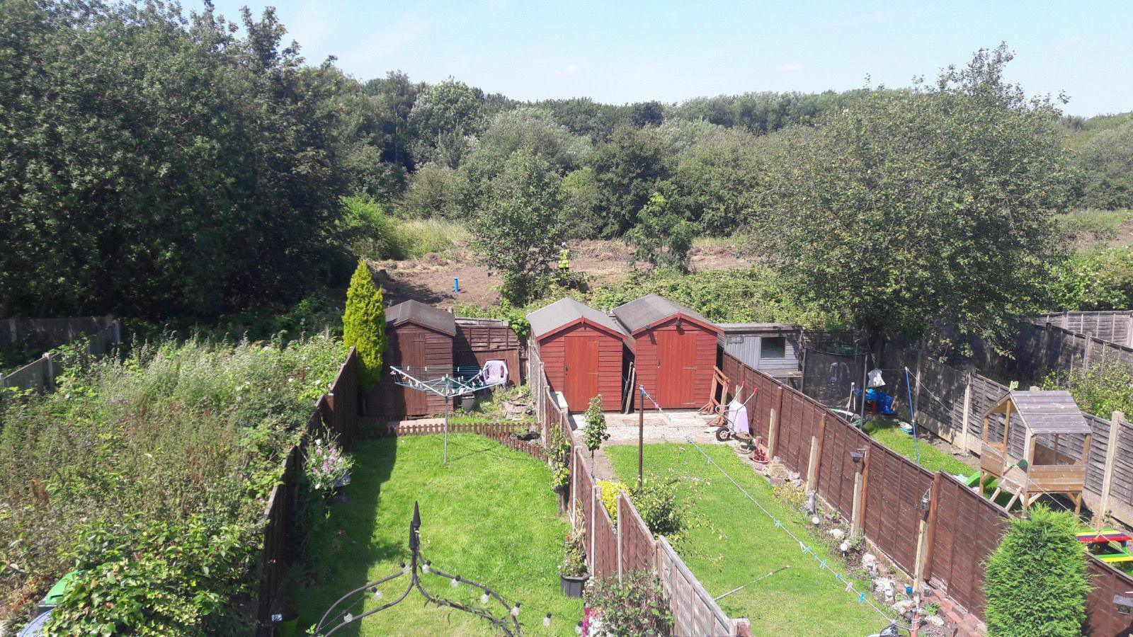 A view of the Oldbury Wildlife corridor which sits behind houses on the street