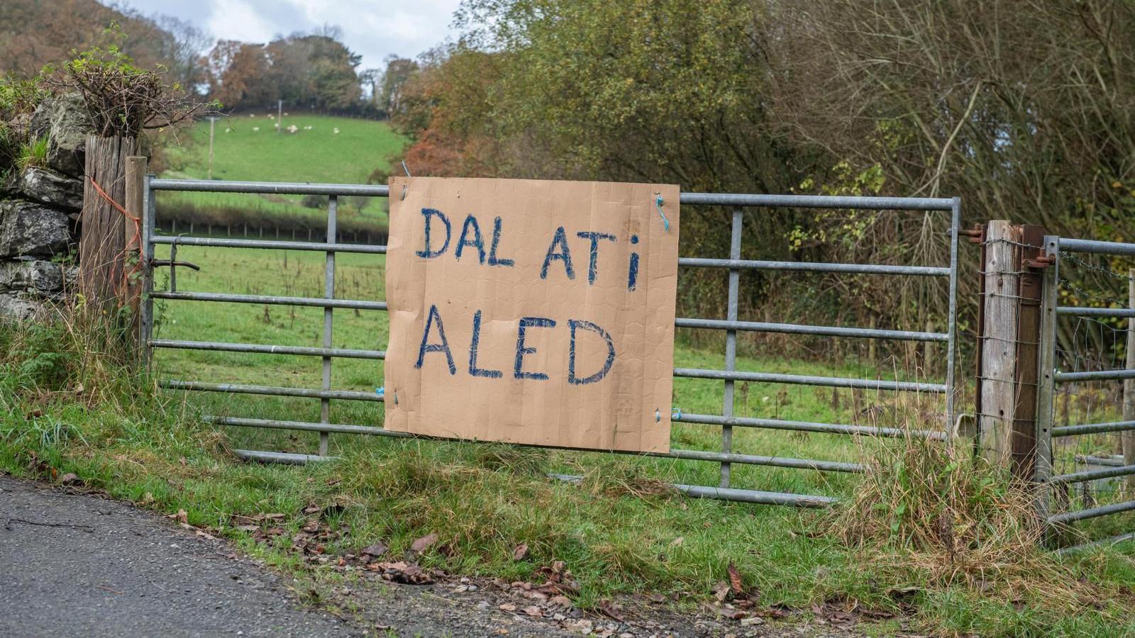 Arwydd dal ati Aled