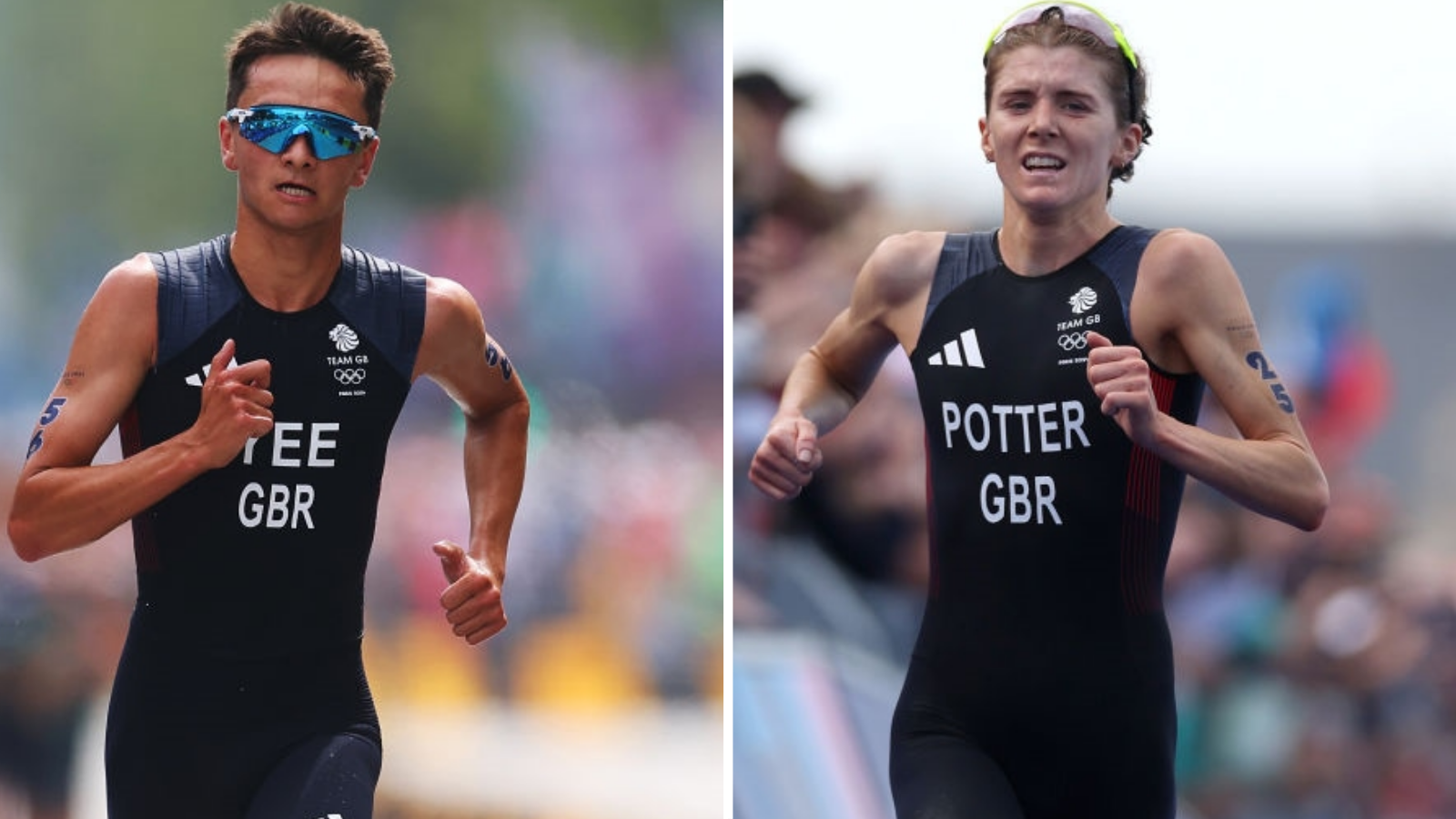 Alex Yee and Beth Potter compete in the triathlon at the Paris Olympics