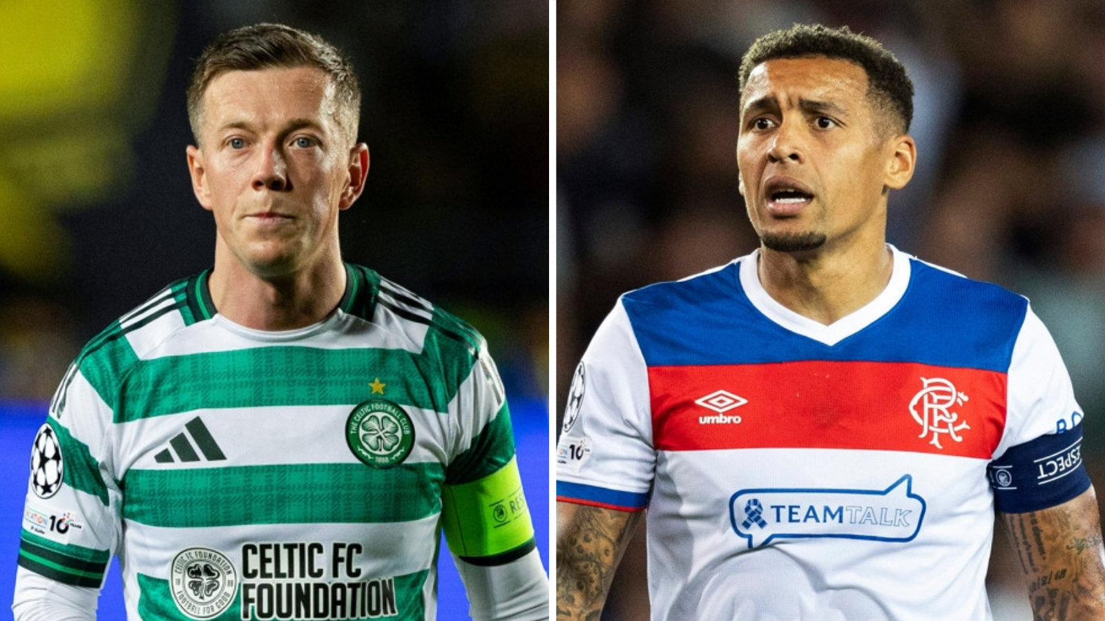 Celtic captain Callum McGregor and Rangers skipper James Tavernier