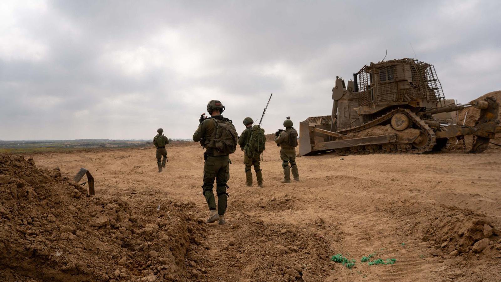 A photo released by the IDF shows soldiers in an undisclosed location.