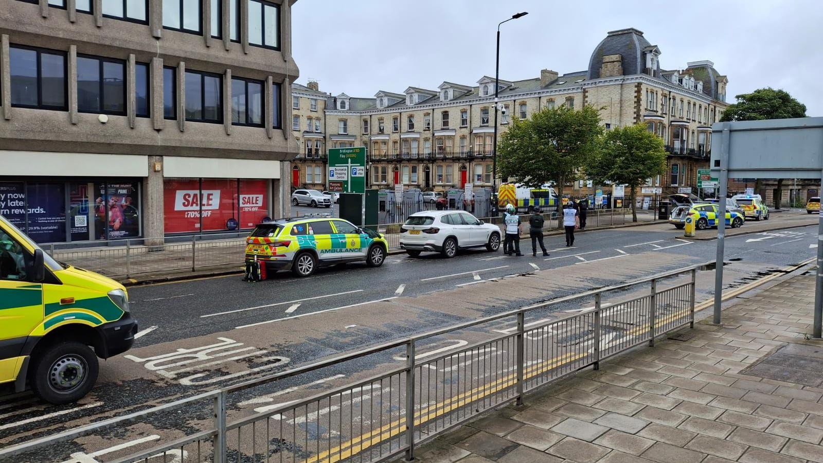 Emergency services outside a flat in Pavilion Terrace