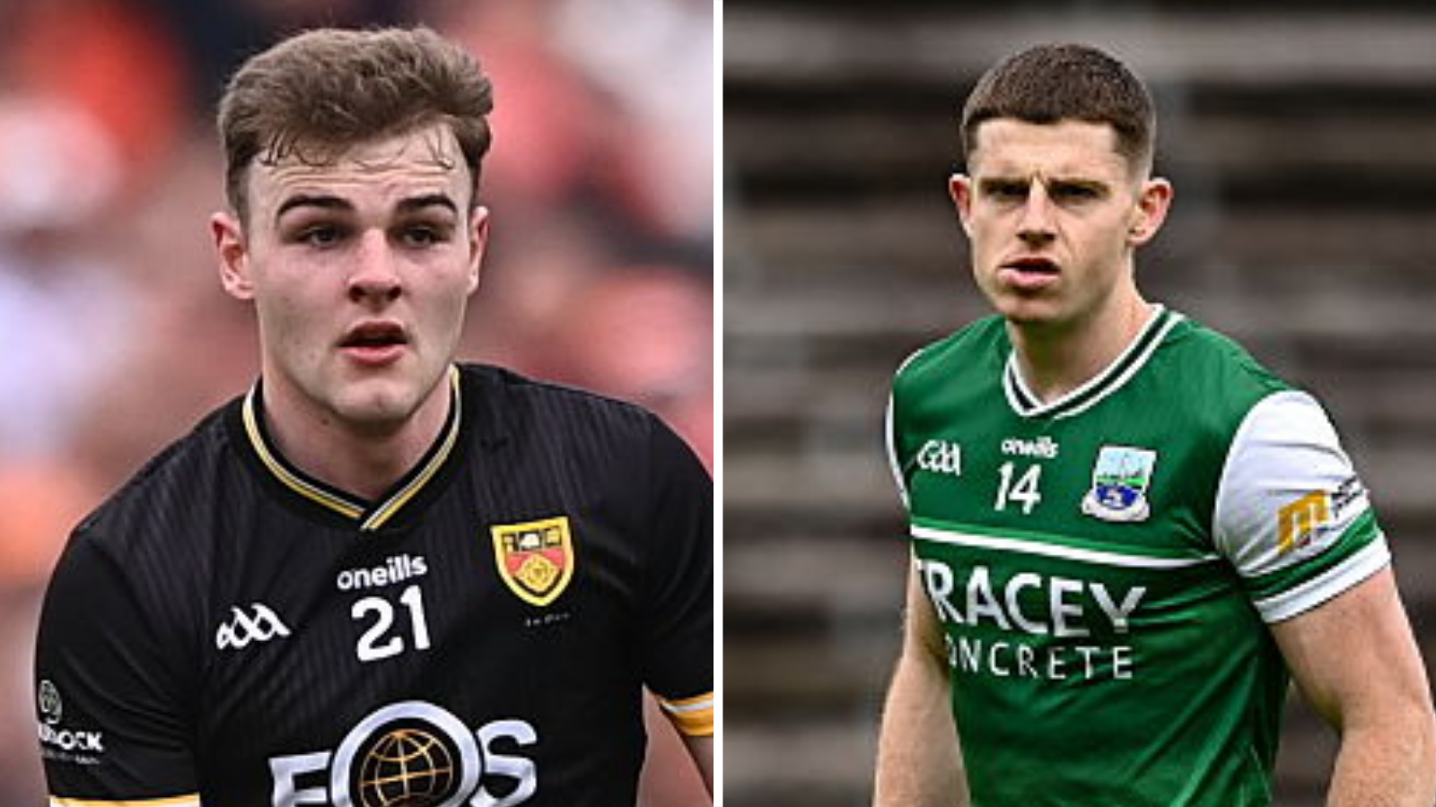Down's Ryan Magill and Fermanagh's Darragh McGurn