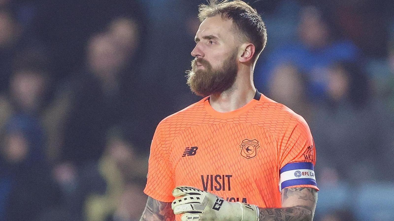 Jak Alnwick in action for Cardiff City