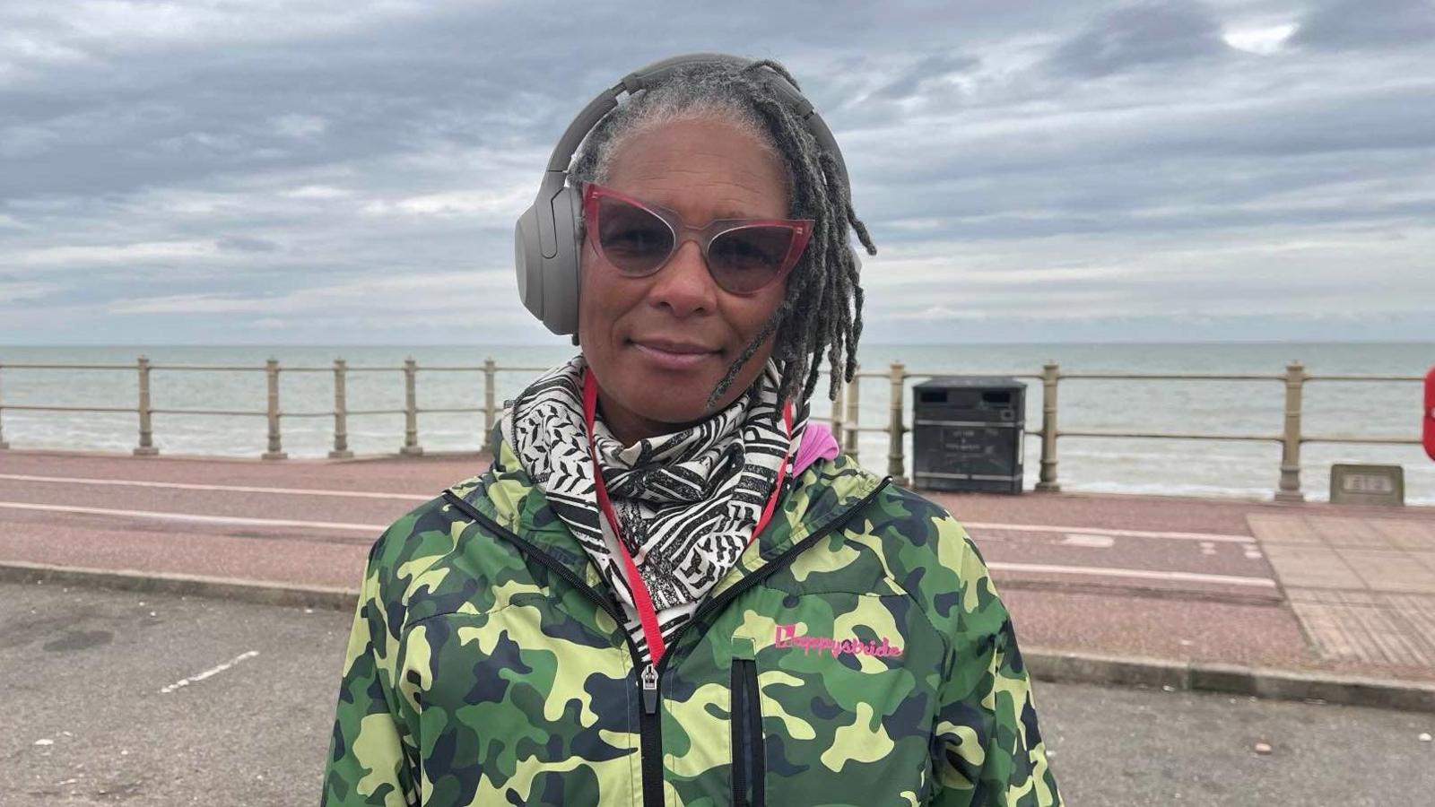 Karen Arthur at Hastings seafront