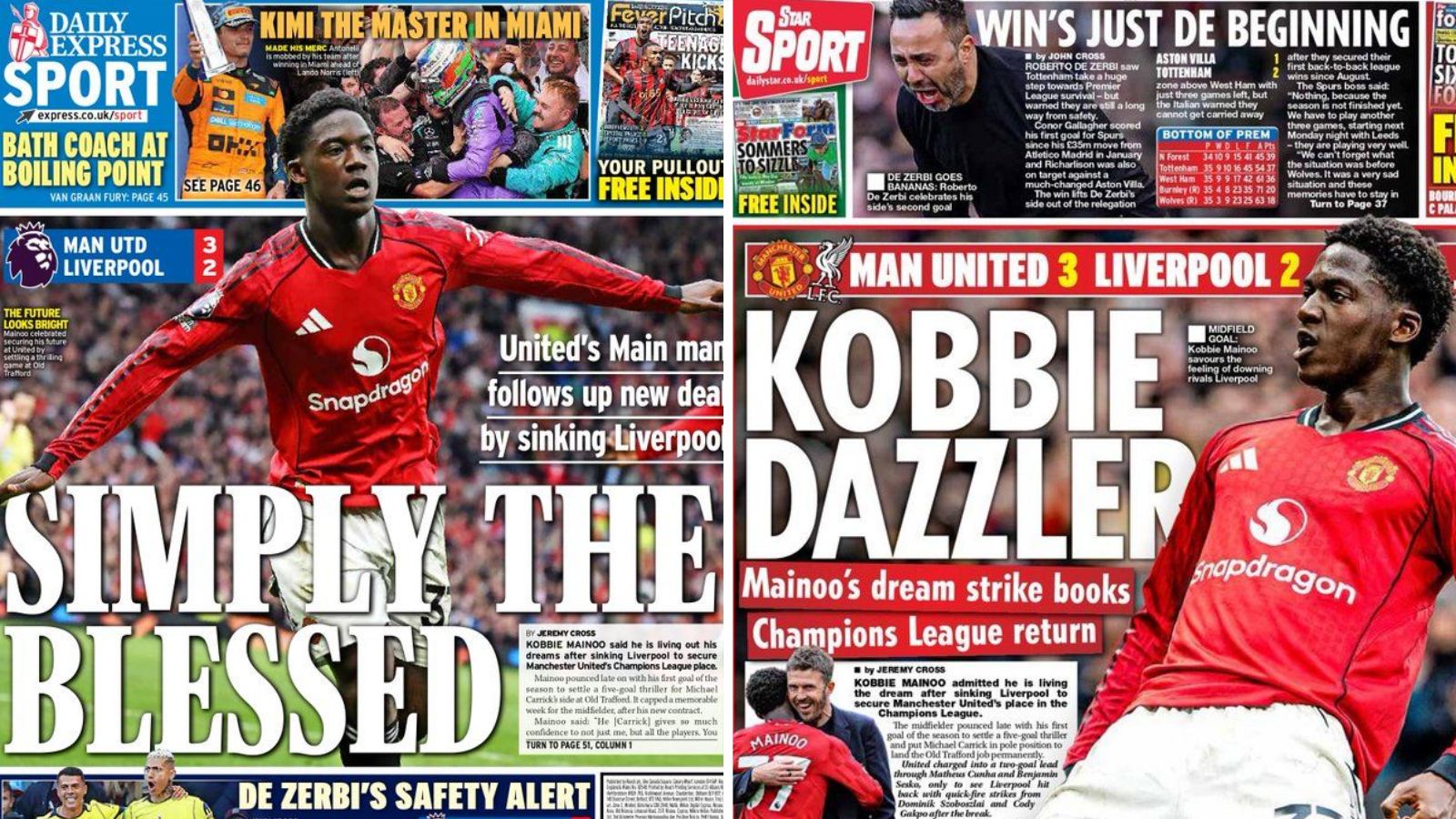 Express back page and Star back page