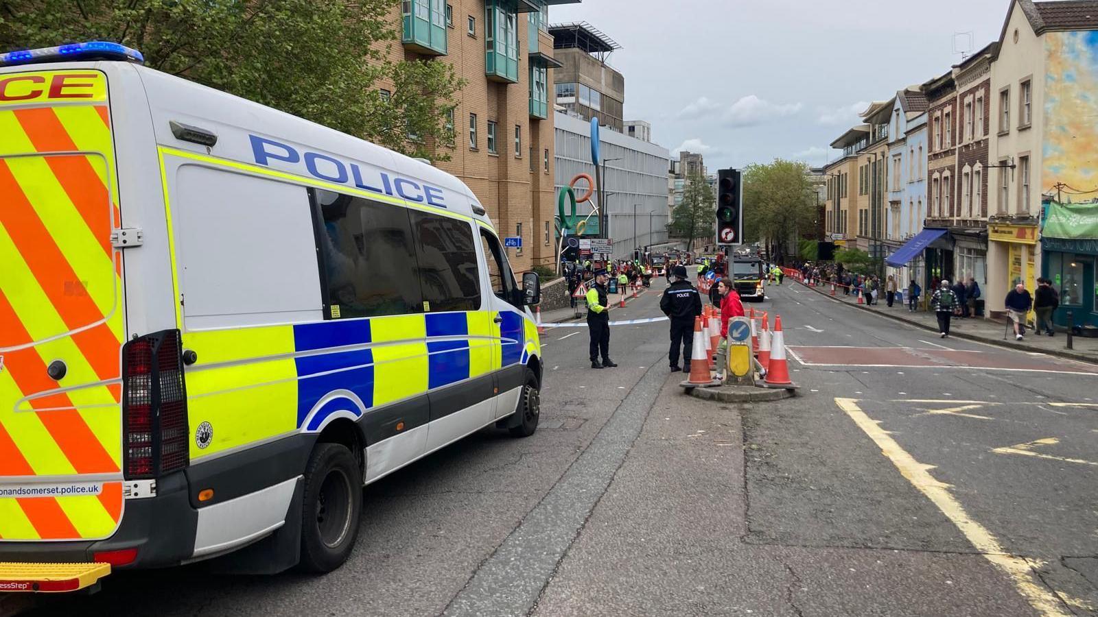 Image of a police van by the BRI