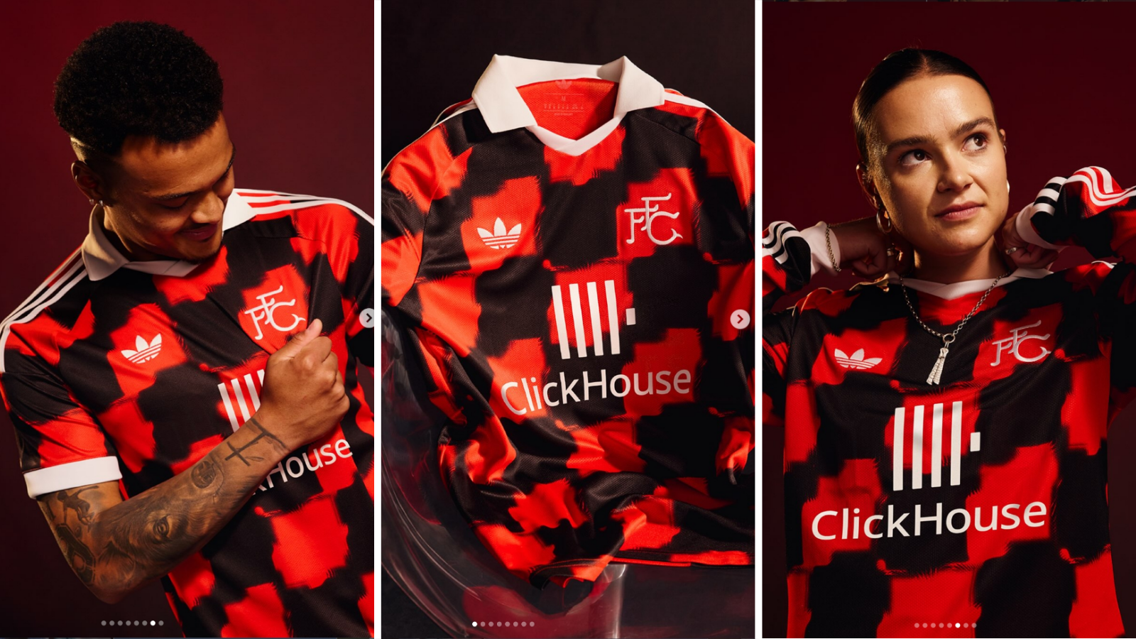 Fulham men's and women's players wear 2026-27 away shirt.