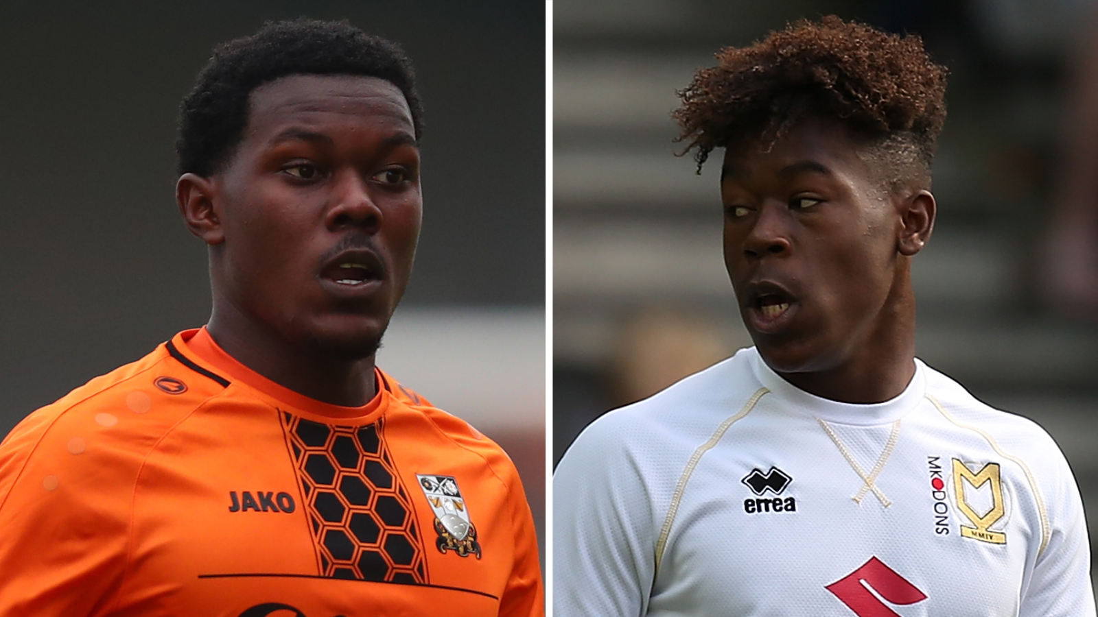 Ephron Mason Clark, pictured left at Barnet in 2019, and Brandon Thomas-Asante, right at MK Dons in 2016