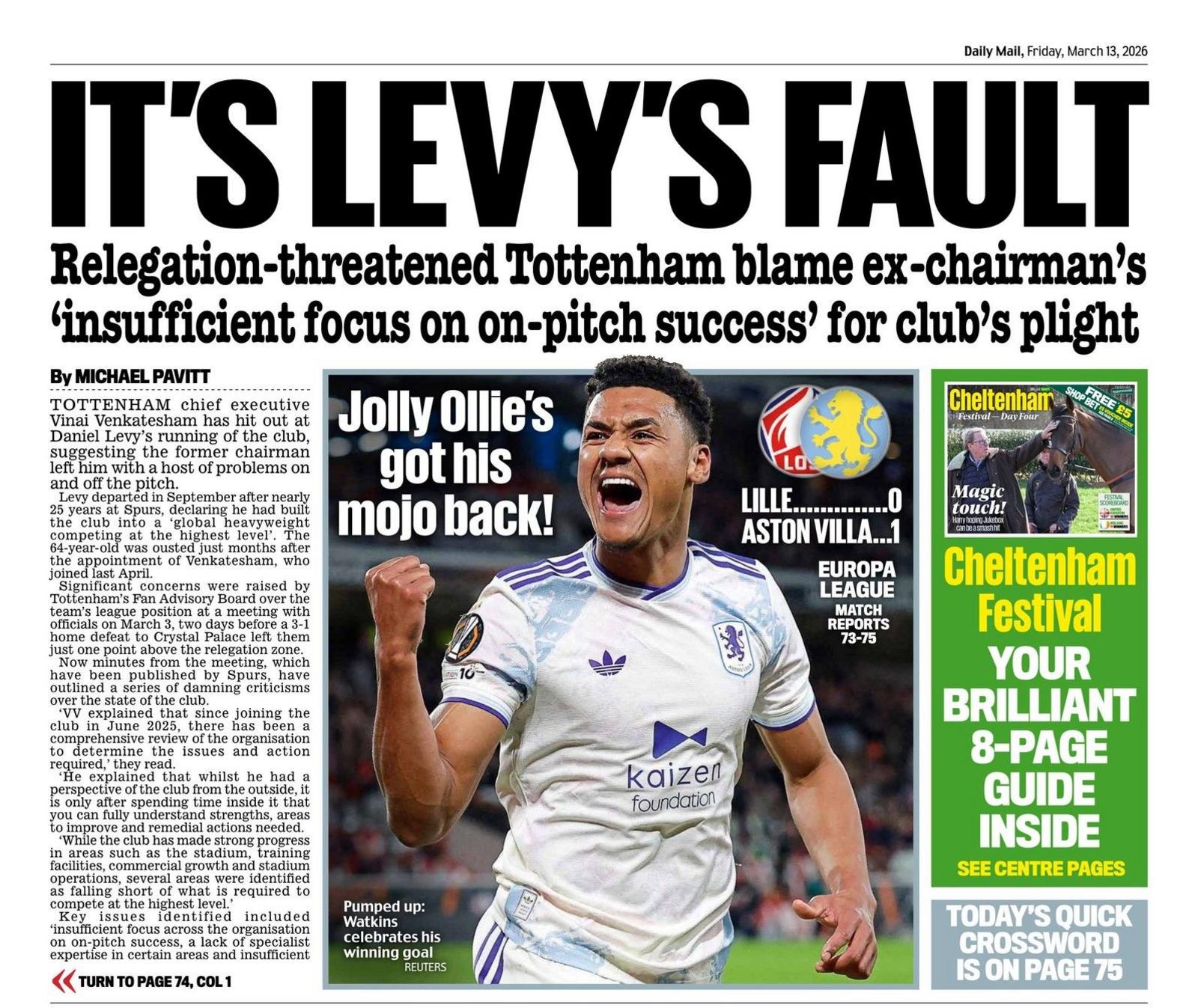 Daily Mail back page