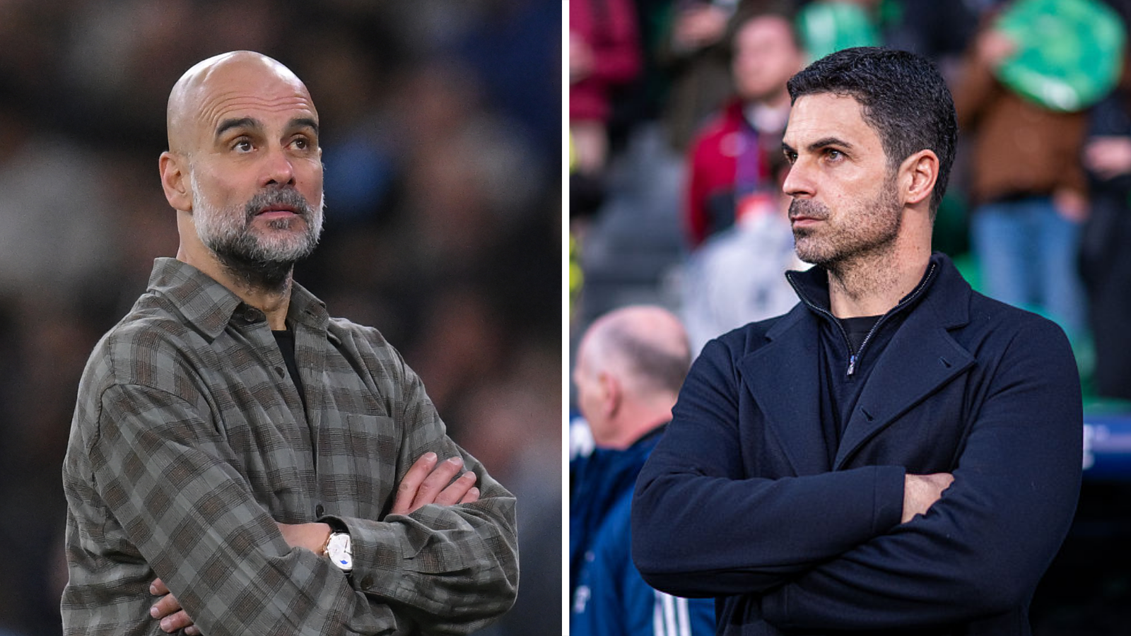 Pep Guardiola and Mikel Arteta