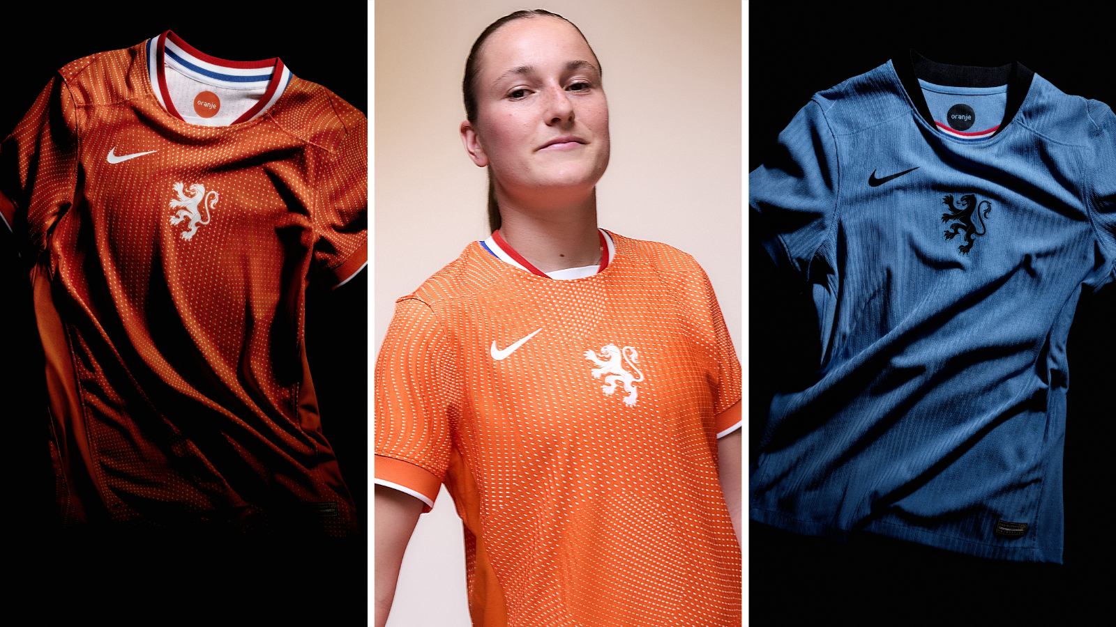 Netherlands home and away kits for Euro 2025