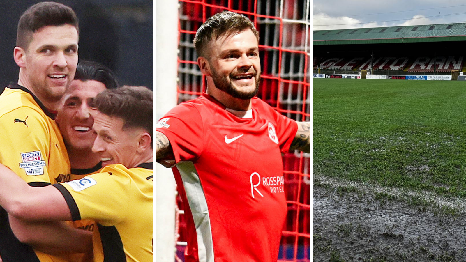 Adam Lecky, Matthew Snoddy and Danny Gibson - Andy Ryan - the pitch at the Oval