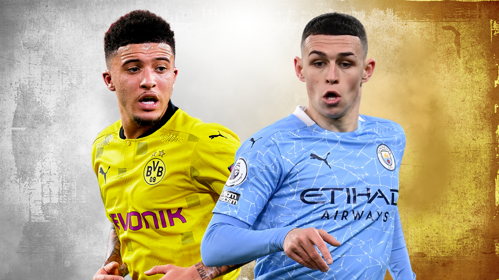 Jadon SAncho and Phil Foden