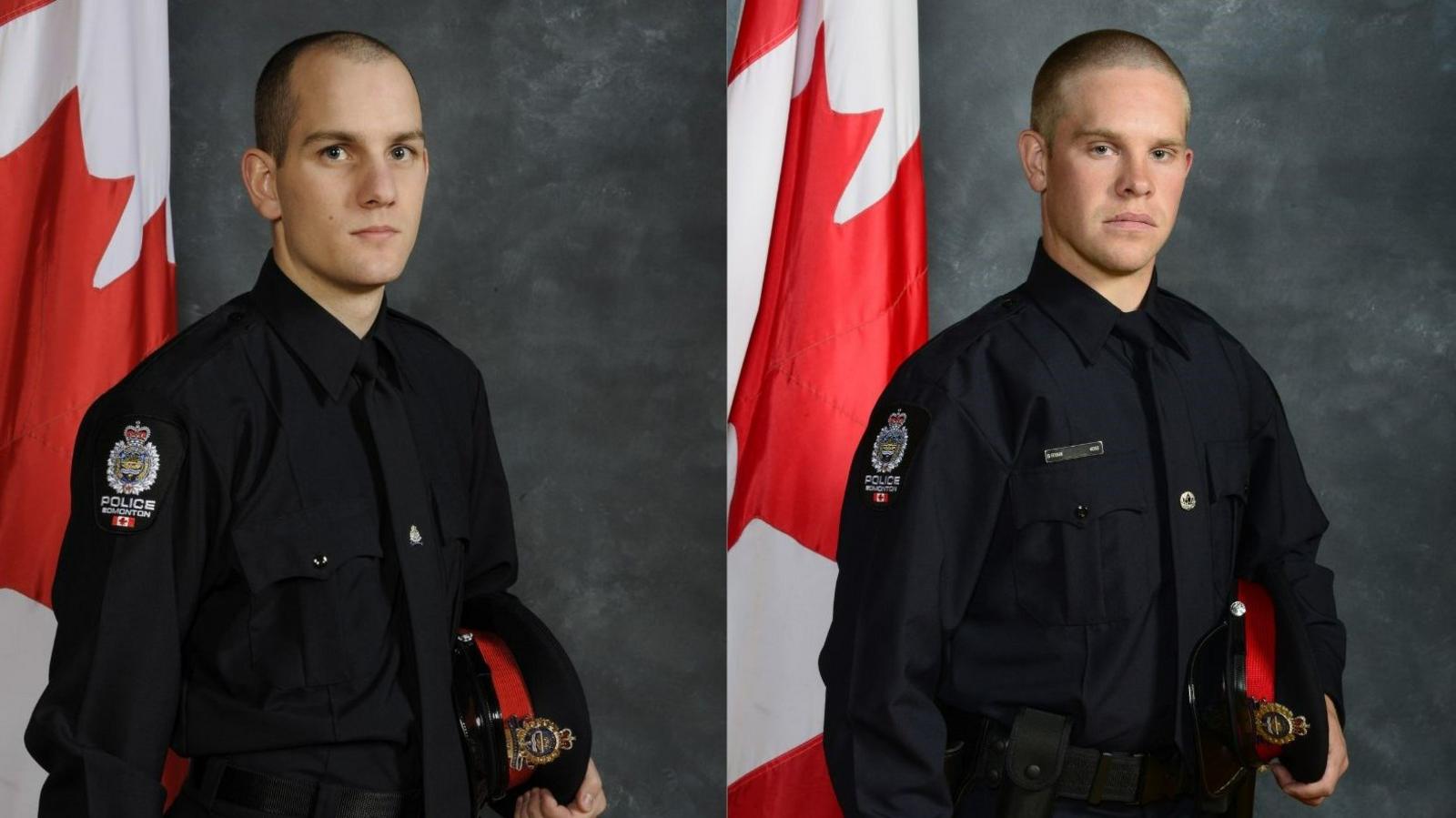 Photos of the two officers in uniform in their official police portrait