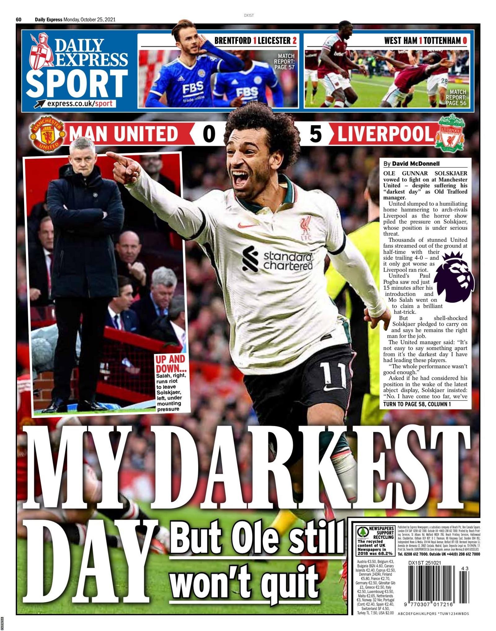 Daily express football news discount