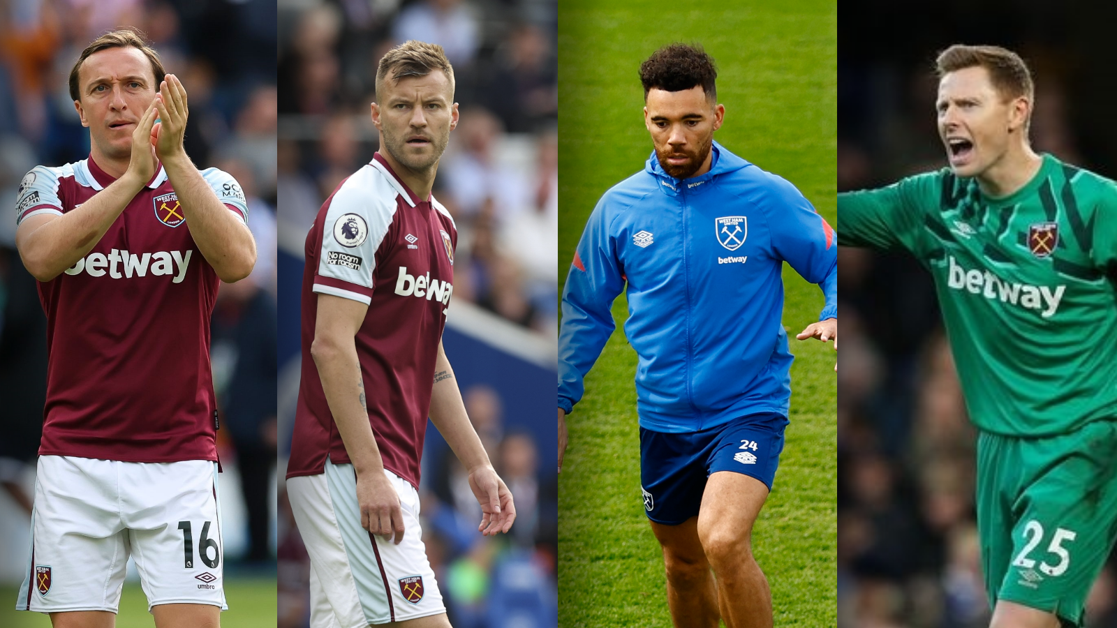 Mark Noble, Andriy Yarmolenko, Ryan Fredericks and David Martin