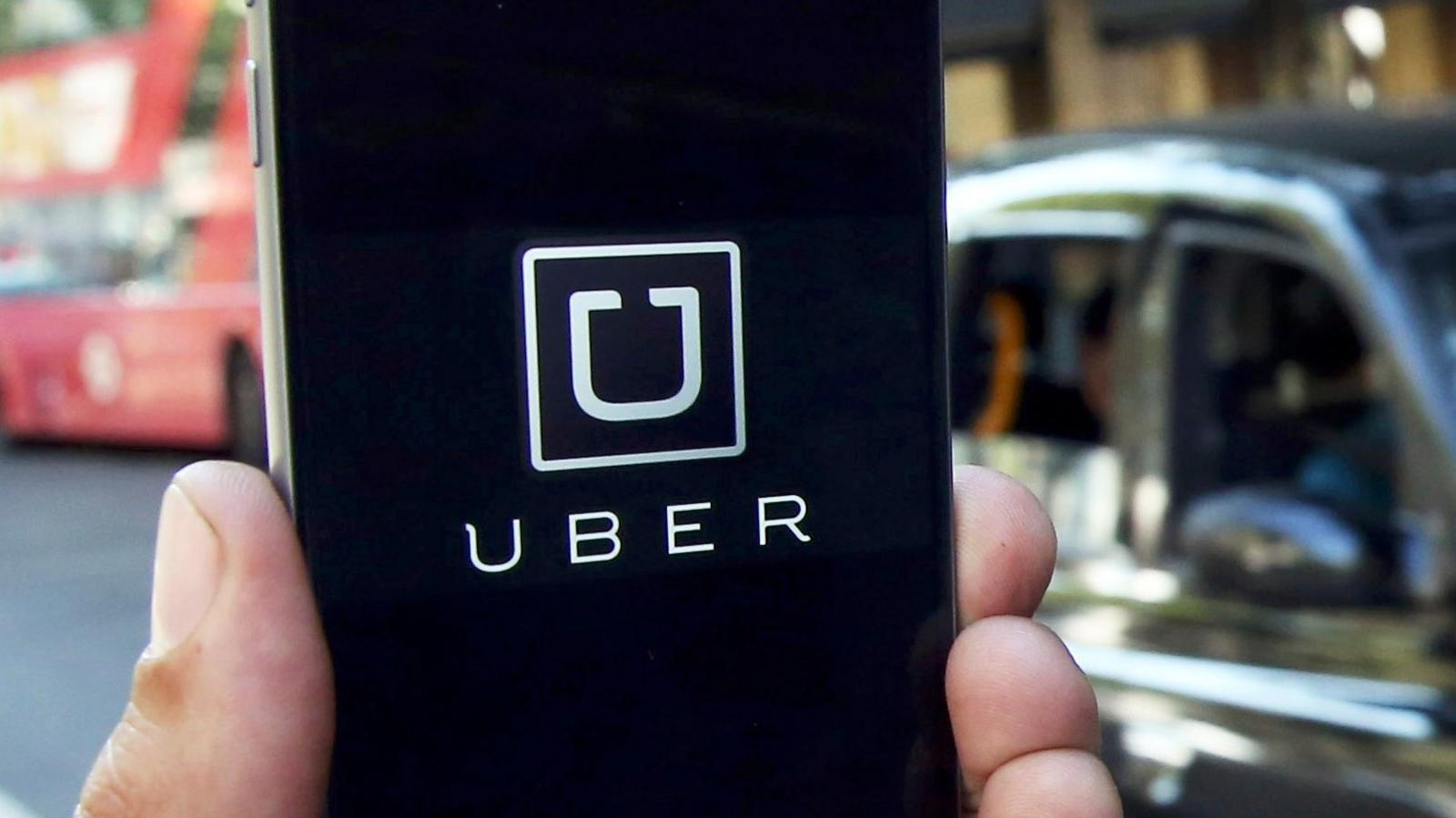 Uber logo on a phone