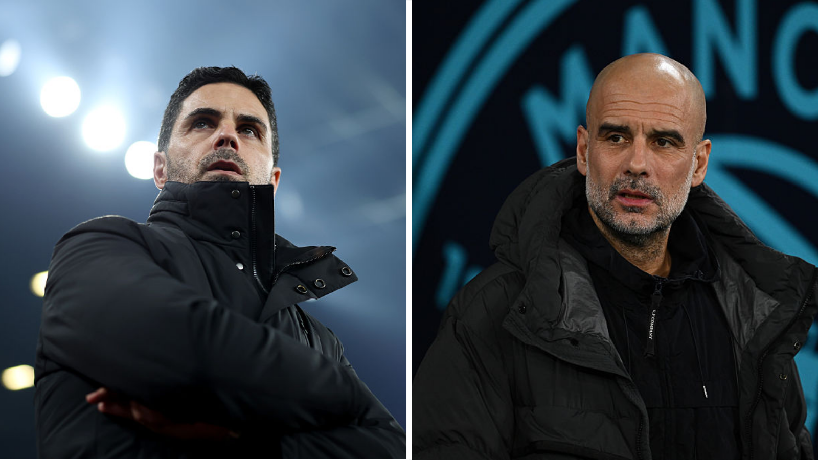 Mikel Arteta and Pep Guardiola