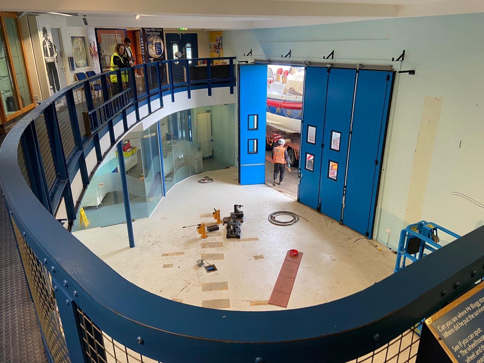 Henry Blogg Museum showing empty space on ground floor where HF Bailey lifeboat had been 