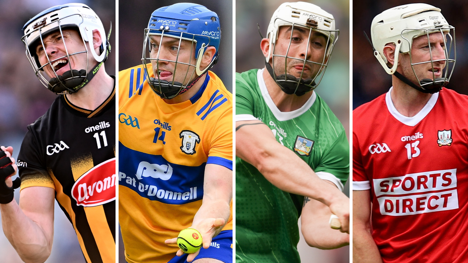 Kilkenny's TJ Reid, Clare's Shane O'Donnell, Limerick's Aaron Gillane and Cork's Patrick Hogan.