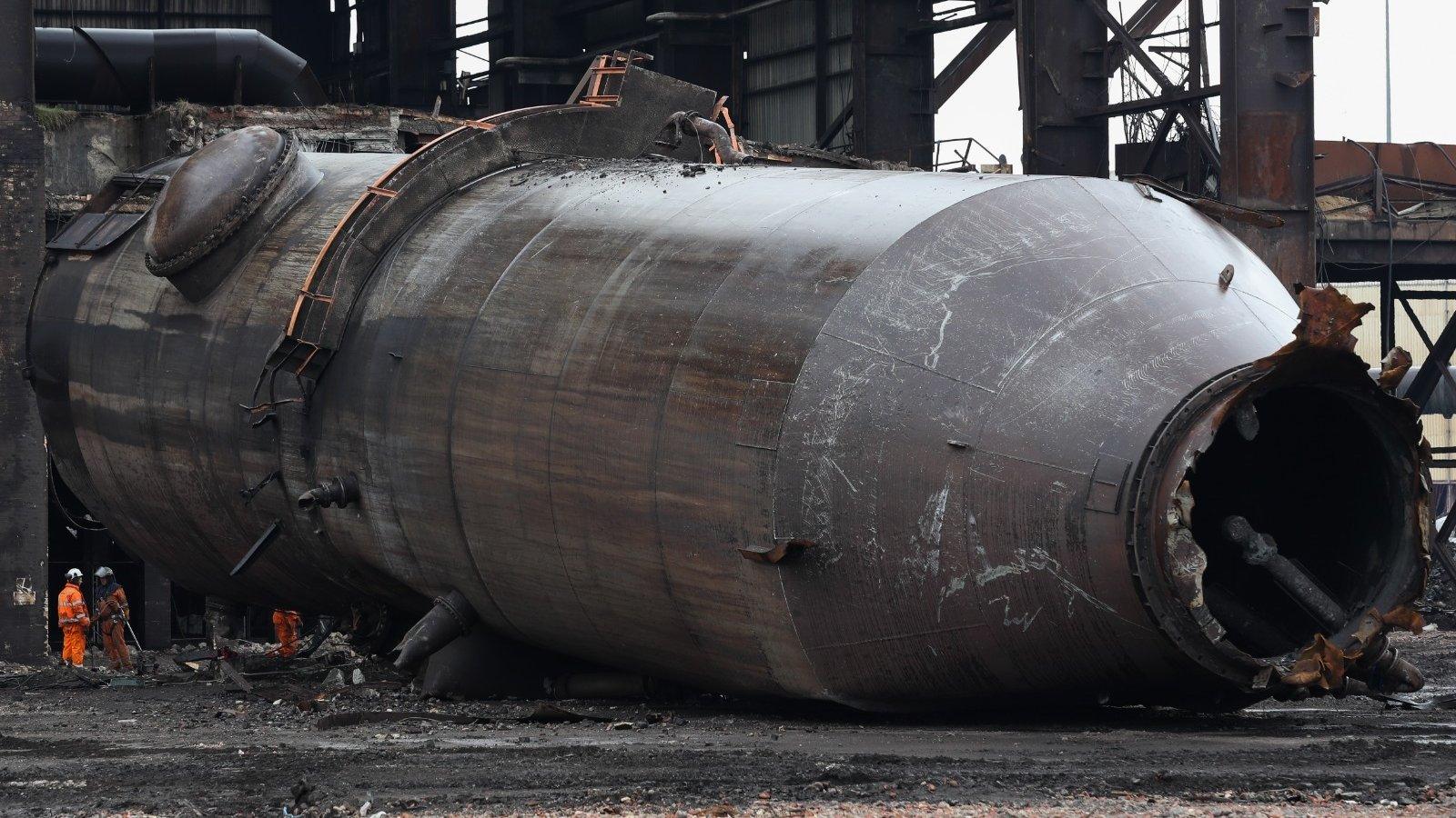 Demolition work at Redcar Blast Furnace